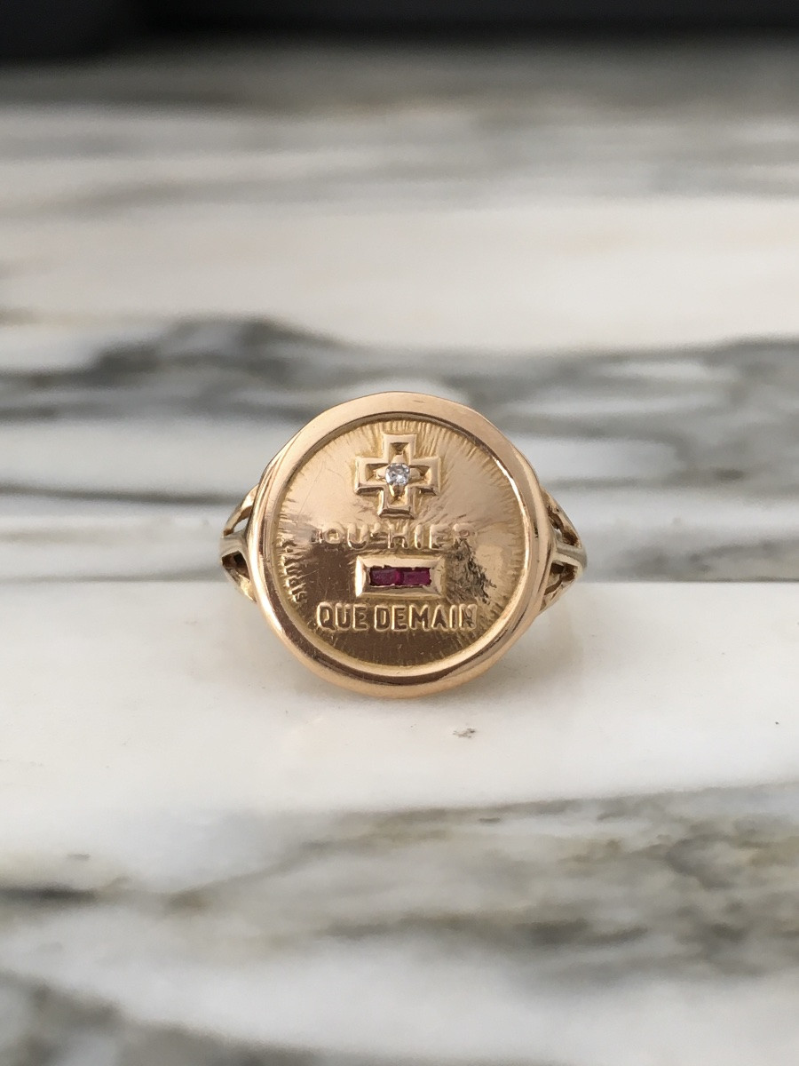 Bague d’amour Augis en or jaune 18K-photo-4