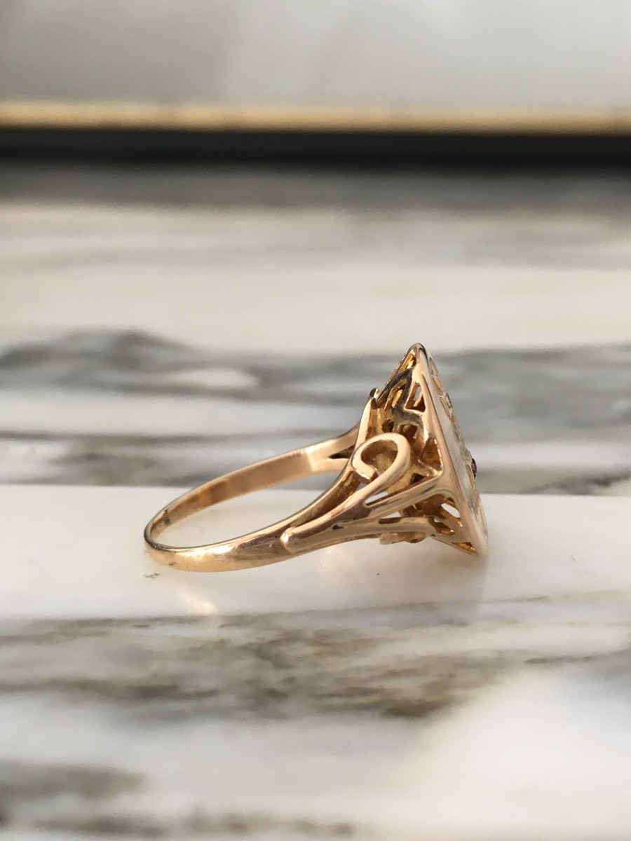 Bague d’amour Augis en or jaune 18K-photo-2
