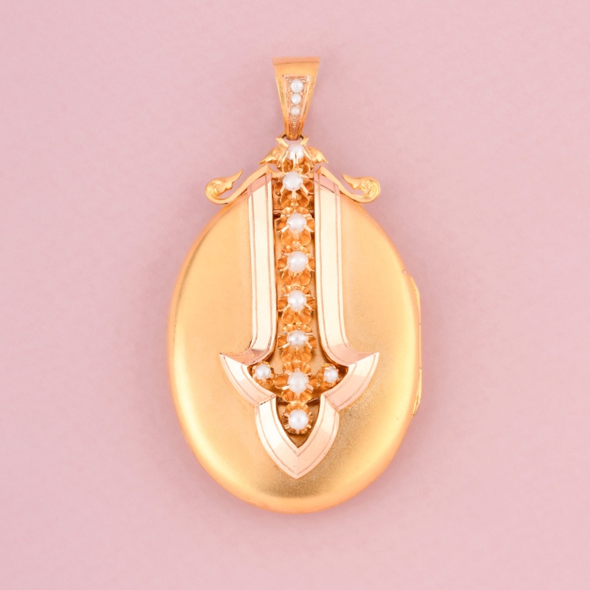 Important pendentif porte photo Napoléon III en or 18K-photo-2