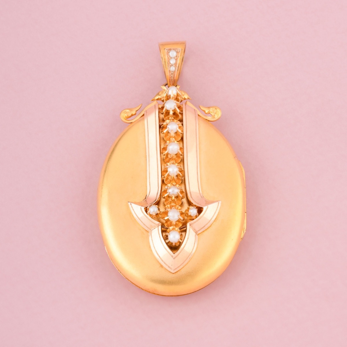 Important pendentif porte photo Napoléon III en or 18K-photo-3