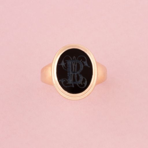 Bague poison Napoléon III en chevalière or 18K -photo-2