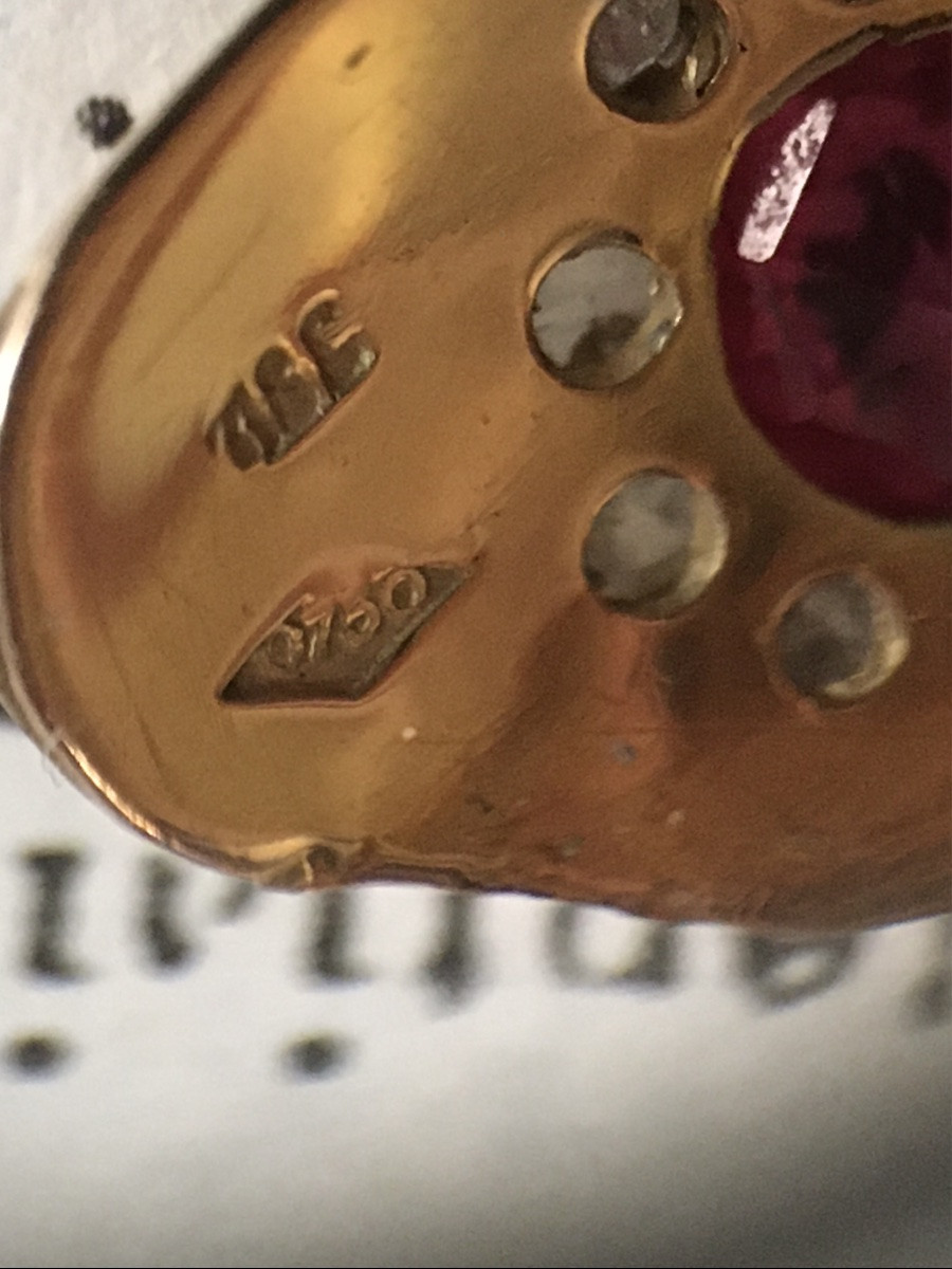 Bague ancienne en or rose 18K en forme de serpent-photo-6