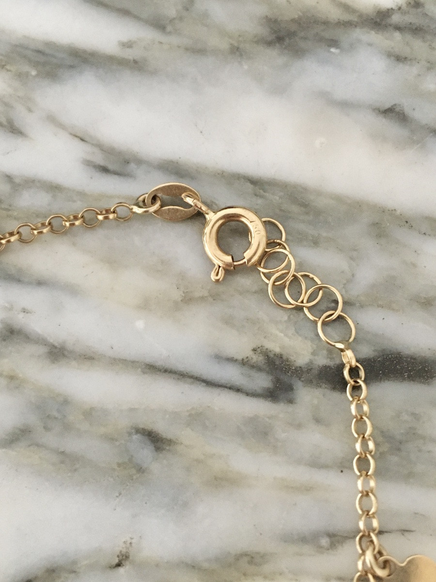 18k Yellow Gold Heart Bracelet -photo-2