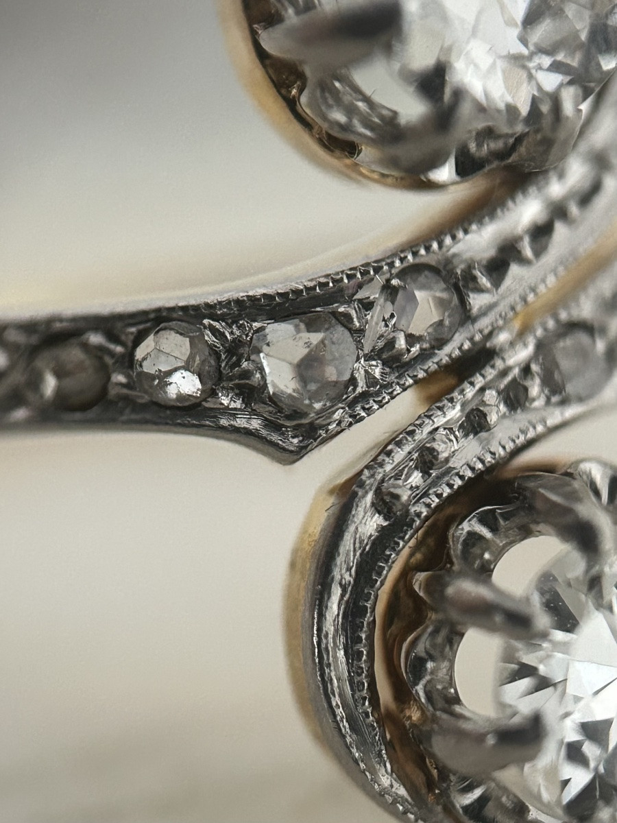 Belle époque Toi Et Moi Ring In 18k Yellow Gold And Diamonds -photo-5