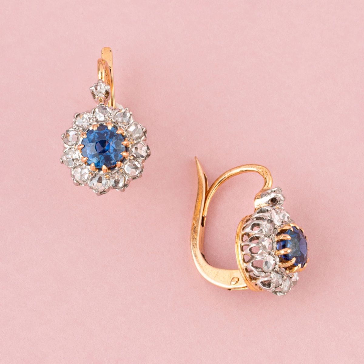 Belle époque 18k Rose Gold Sleeper Earrings -photo-2