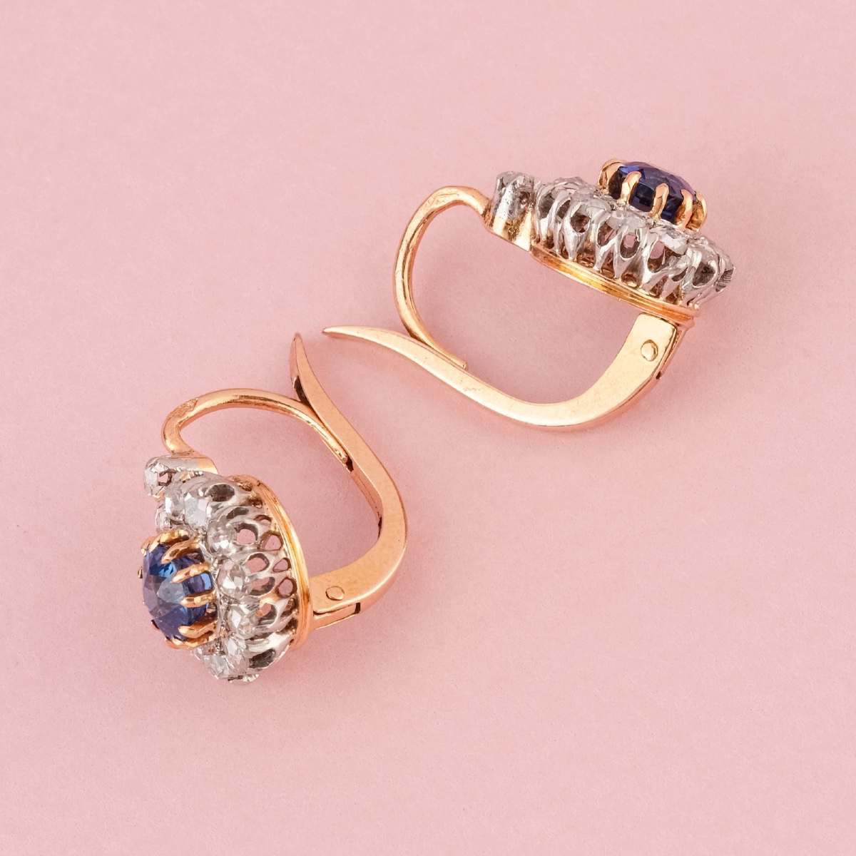 Belle époque 18k Rose Gold Sleeper Earrings -photo-3