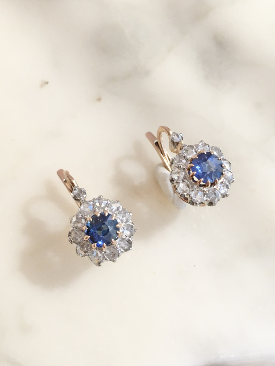 Belle époque 18k Rose Gold Sleeper Earrings -photo-1