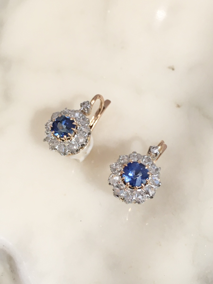 Belle époque 18k Rose Gold Sleeper Earrings -photo-2