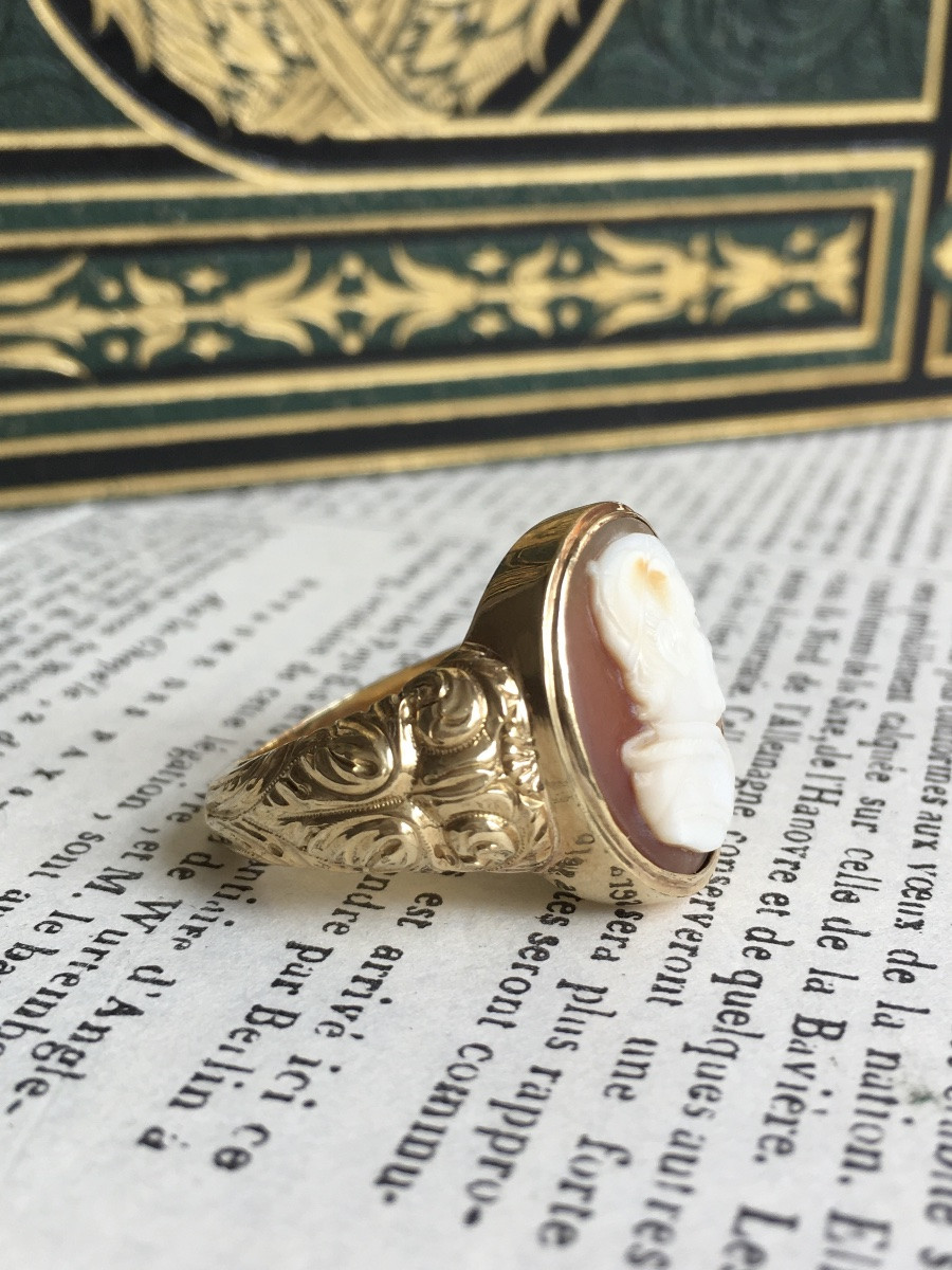 Bague ancienne chevalière en or jaune 18K Pape  Grégoire XVI (1765 - 1846)-photo-4