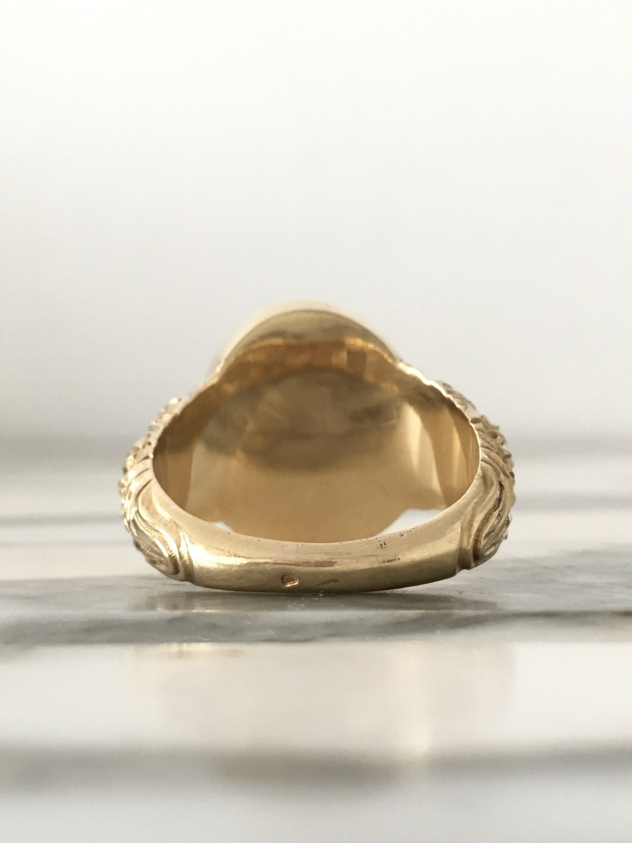 Bague ancienne chevalière en or jaune 18K Pape  Grégoire XVI (1765 - 1846)-photo-7