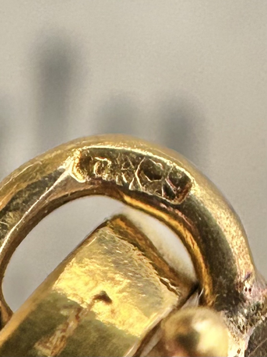 Art Nouveau Pendant Photo Holder In 18k Yellow Gold-photo-5