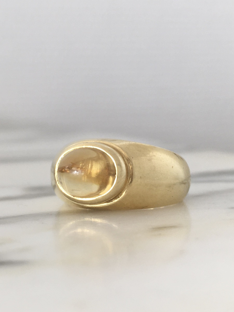 Bague en or jaune 18K sertie d’une citrine -photo-3