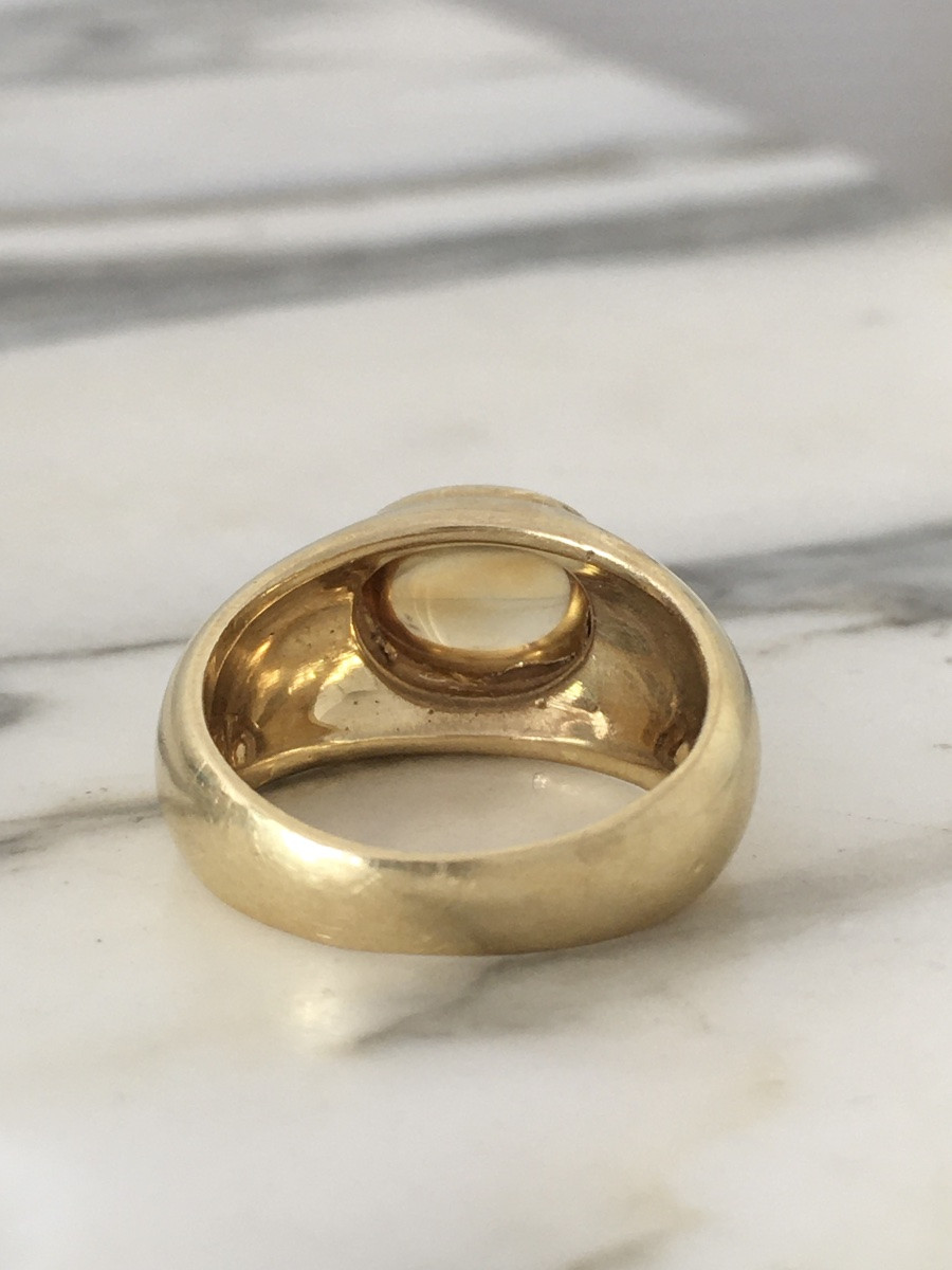Bague en or jaune 18K sertie d’une citrine -photo-2