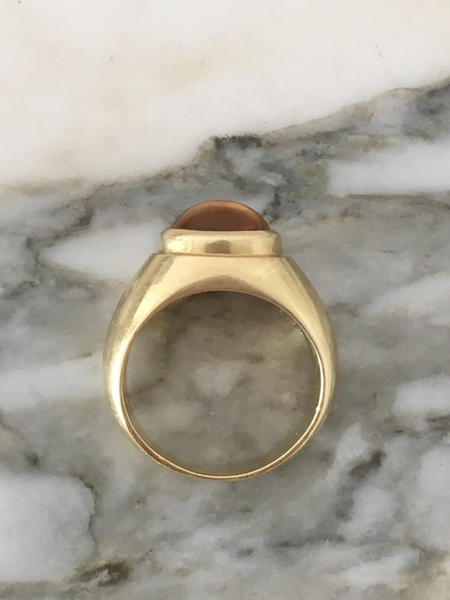 Bague en or jaune 18K sertie d’une citrine -photo-3