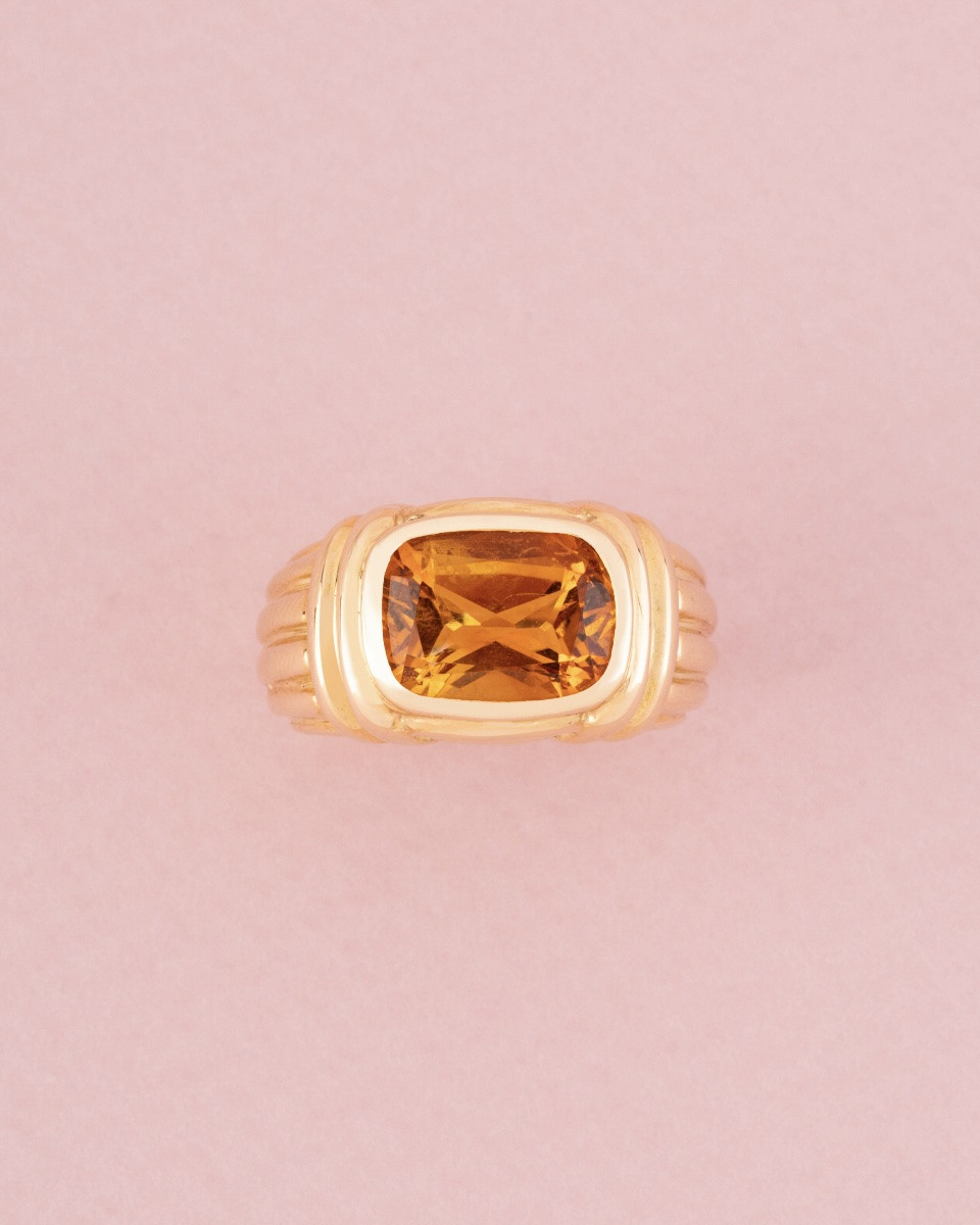 Bague BULGARI en or jaune 18K sertie d’une citrine-photo-2