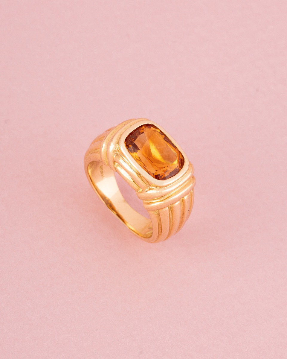 Bague BULGARI en or jaune 18K sertie d’une citrine-photo-3