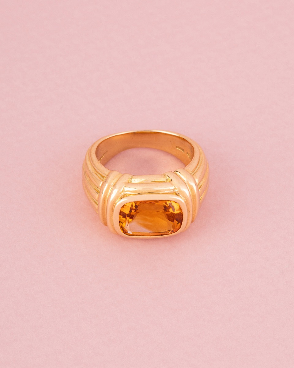 Bague BULGARI en or jaune 18K sertie d’une citrine-photo-4