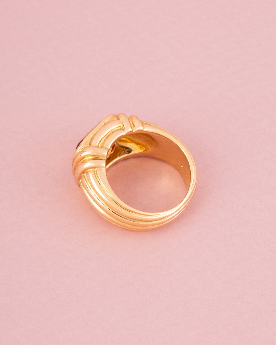 Bague BULGARI en or jaune 18K sertie d’une citrine-photo-2