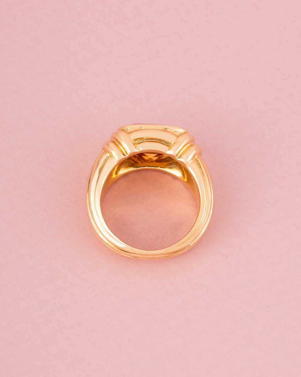 Bague BULGARI en or jaune 18K sertie d’une citrine-photo-3
