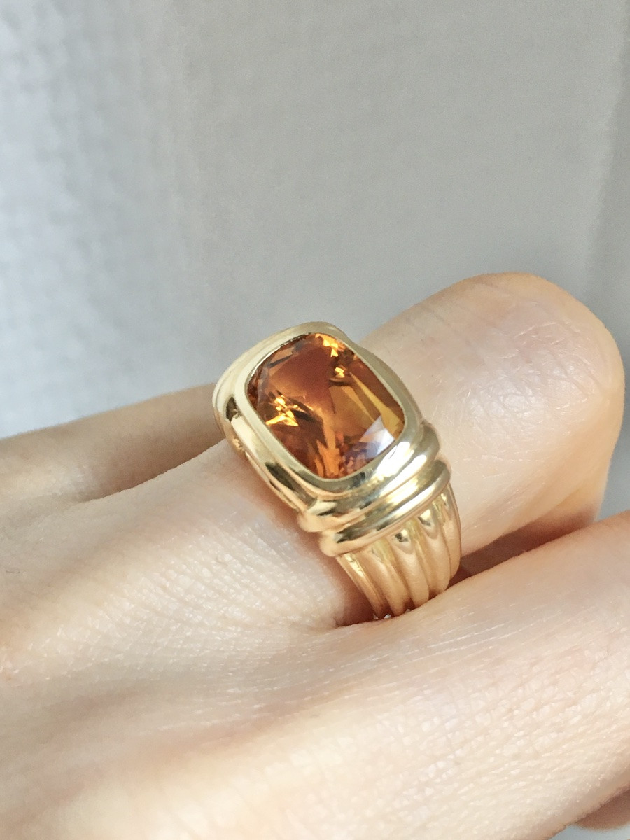 Bague BULGARI en or jaune 18K sertie d’une citrine-photo-5