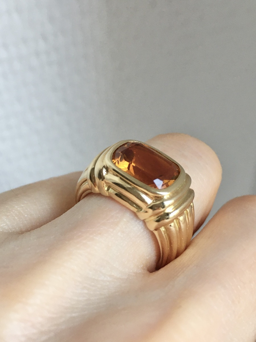 Bague BULGARI en or jaune 18K sertie d’une citrine-photo-6