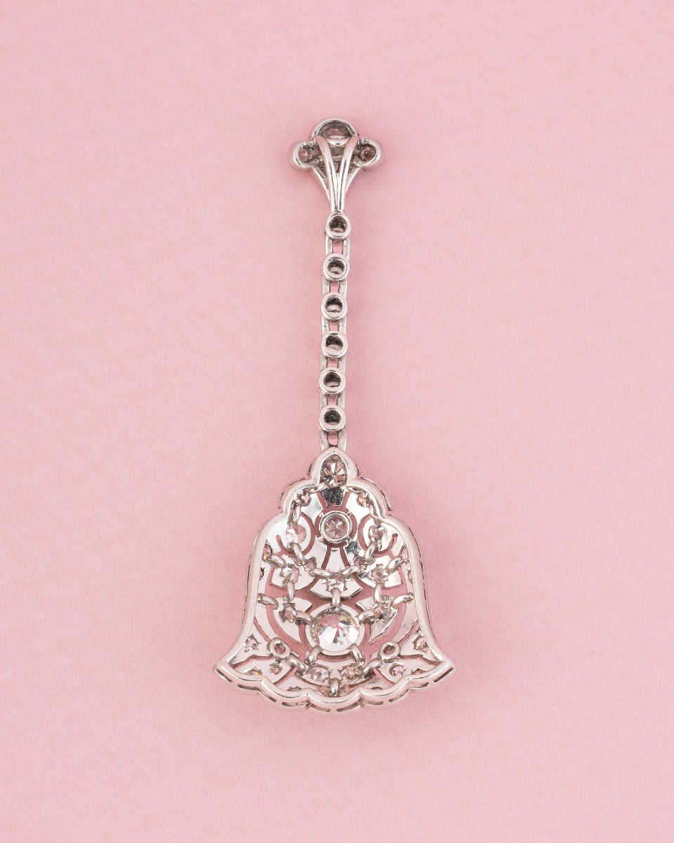 Pendentif Art Déco en platine et diamants -photo-4