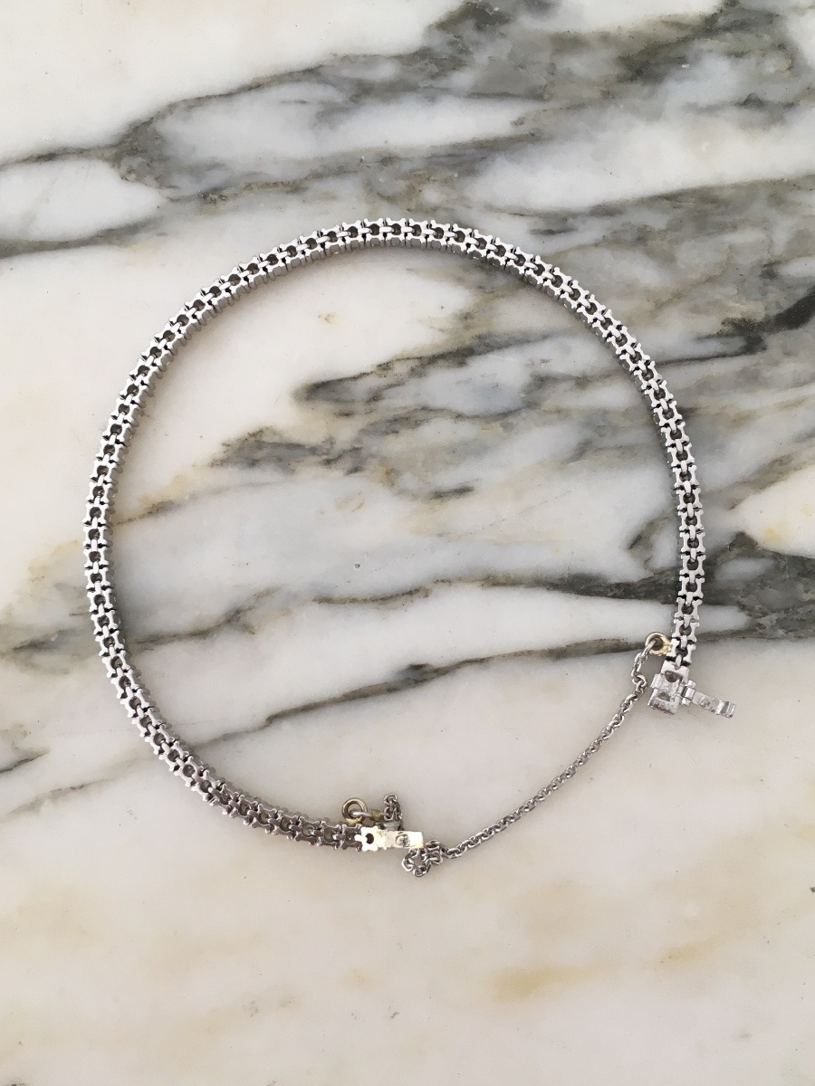 Tennis Bracelet In Platinum And Diamonds 3,14 Ct-photo-4