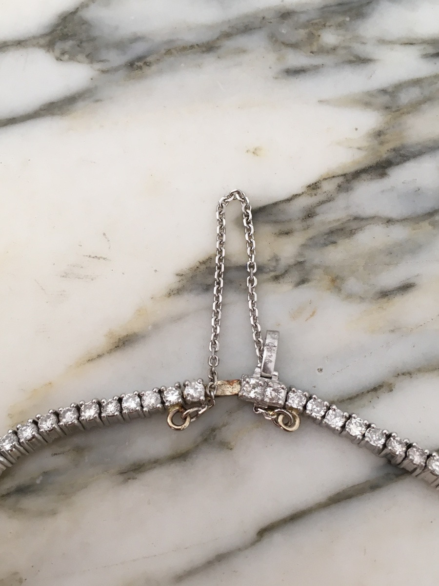 Tennis Bracelet In Platinum And Diamonds 3,14 Ct-photo-3