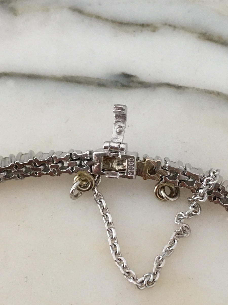 Tennis Bracelet In Platinum And Diamonds 3,14 Ct-photo-5