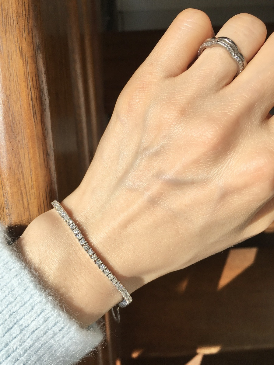 Tennis Bracelet In Platinum And Diamonds 3,14 Ct-photo-7