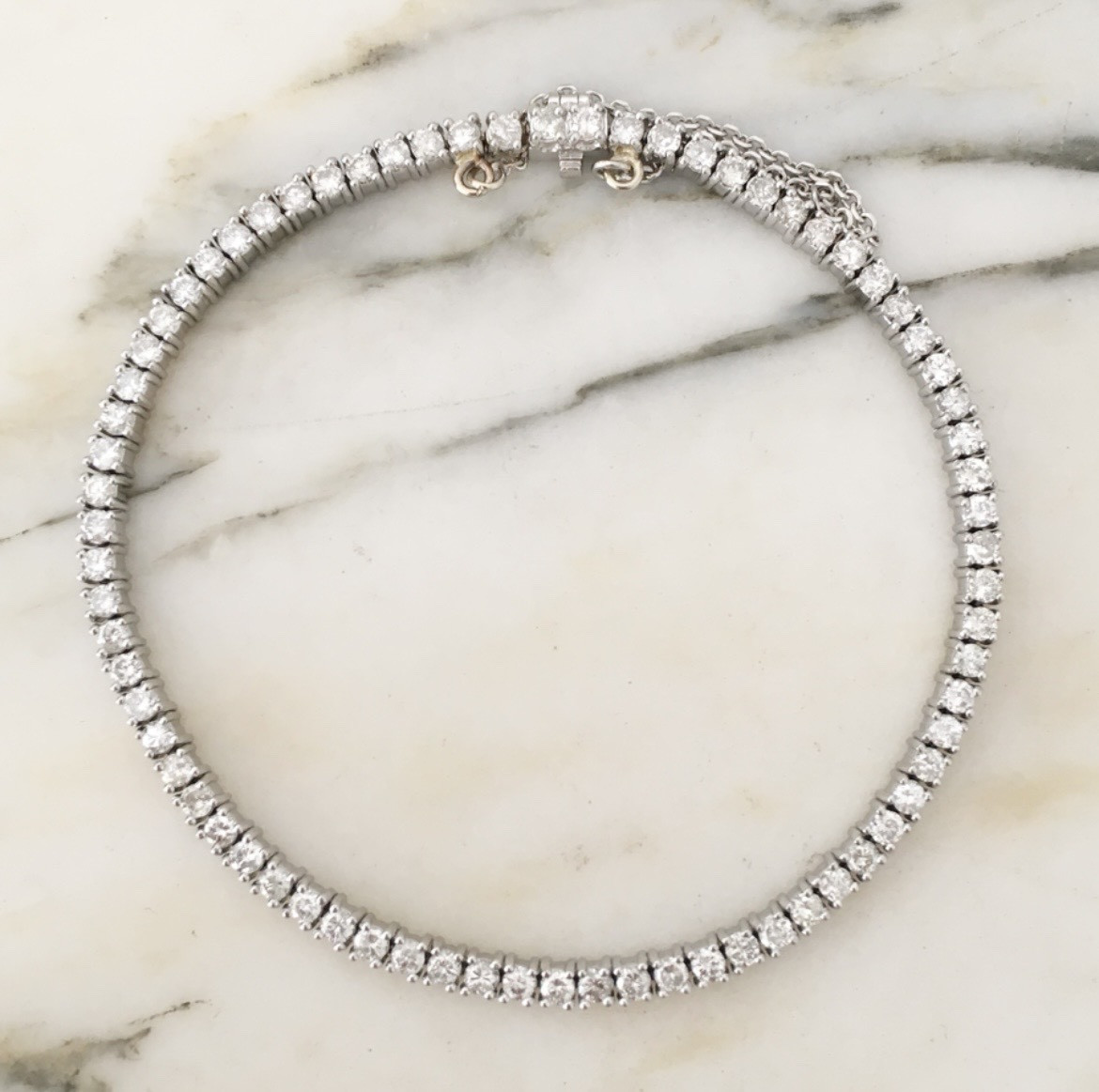 Tennis Bracelet In Platinum And Diamonds 3,14 Ct