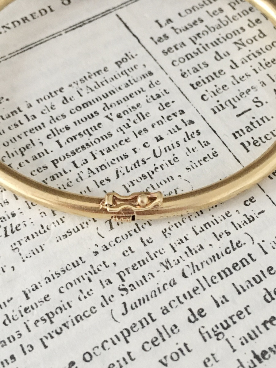 Bracelet deux têtes de béliers en or 18K et diamants -photo-4