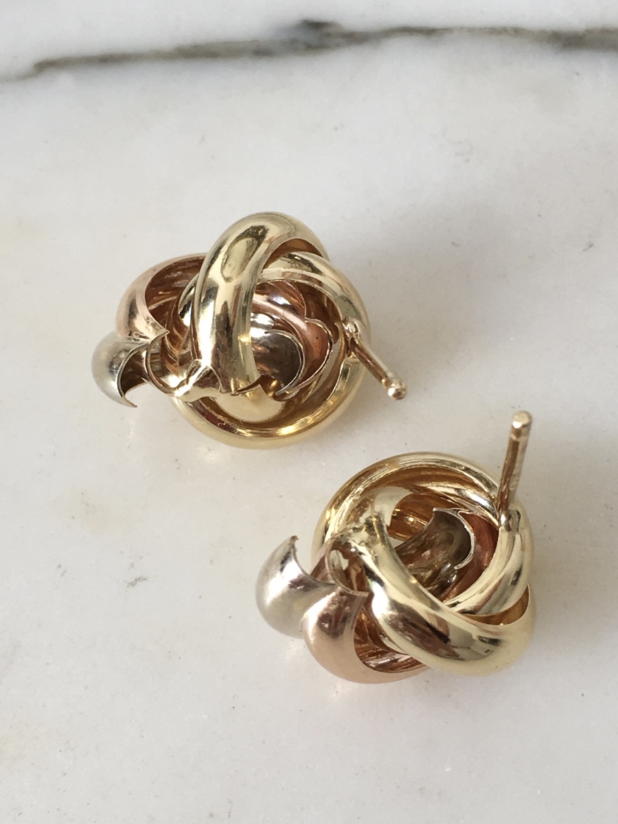 Boucles d'oreilles nœud en or 18K -photo-1