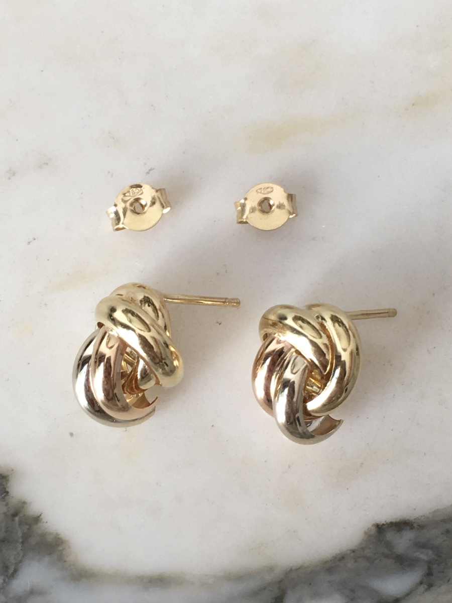 Boucles d'oreilles nœud en or 18K -photo-3
