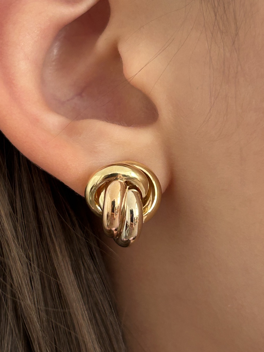 Boucles d'oreilles nœud en or 18K -photo-6