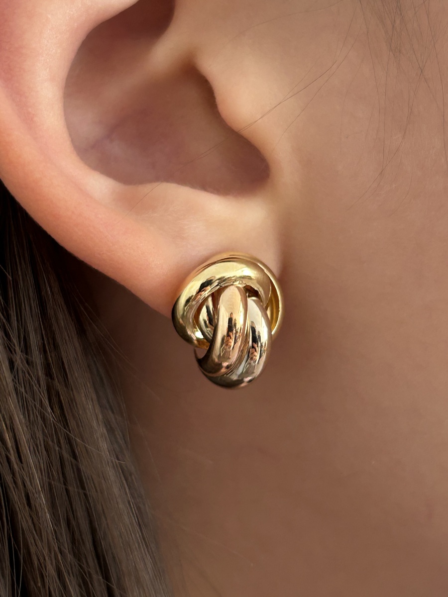 Boucles d'oreilles nœud en or 18K -photo-7