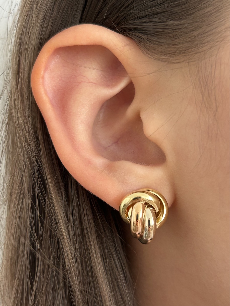 Boucles d'oreilles nœud en or 18K -photo-8