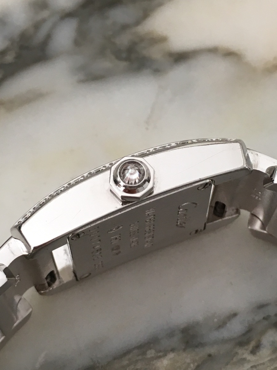 Montre Cartier TANKISSIME PETIT MODÈLE en or gris 18K et diamants -photo-5
