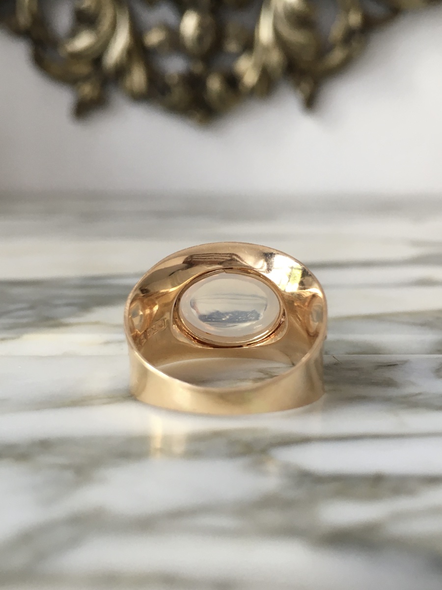 18k Yellow Gold Moonstone Ring -photo-4