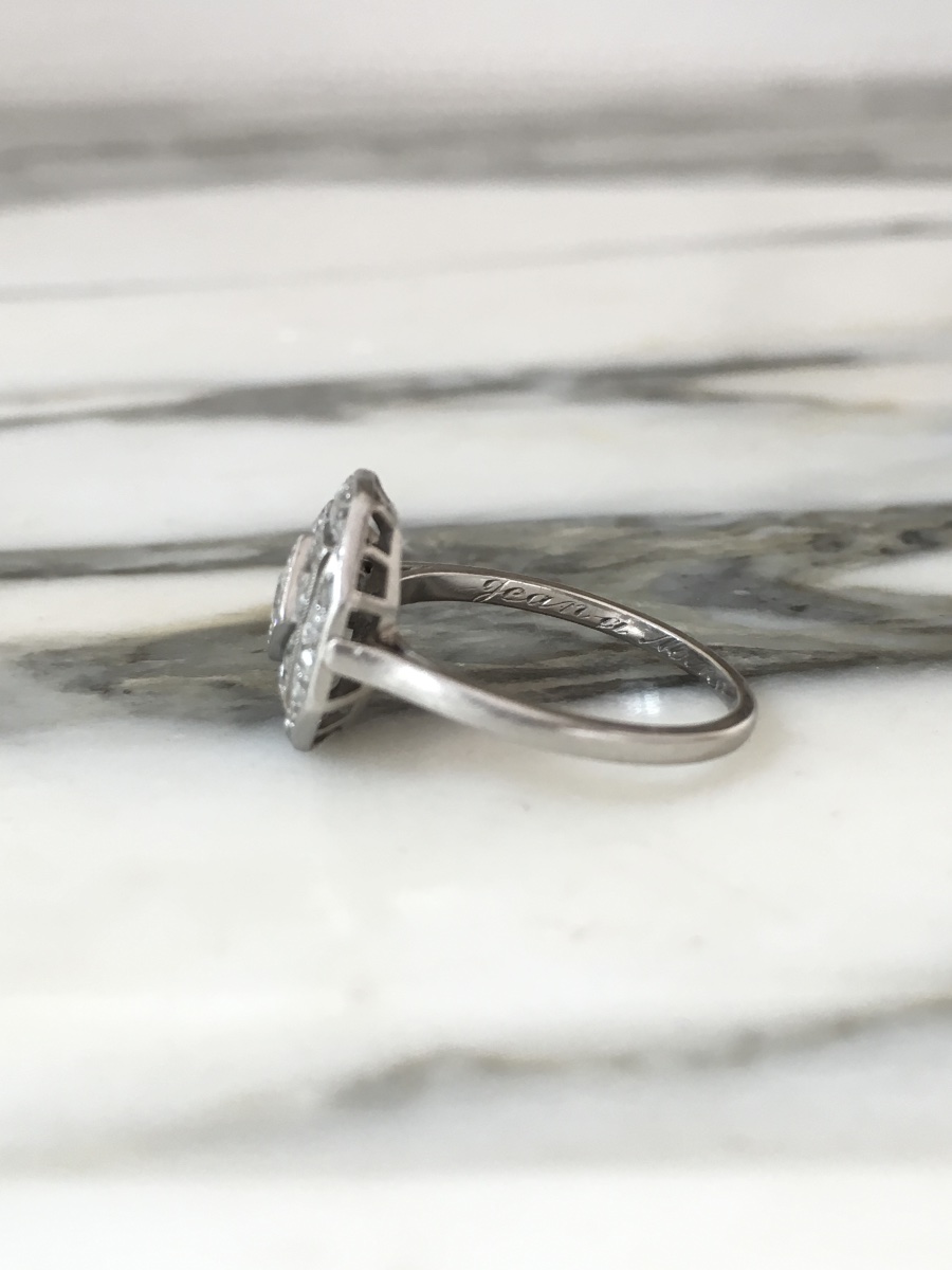 Art Deco Ring In Platinum And Diamonds -photo-4