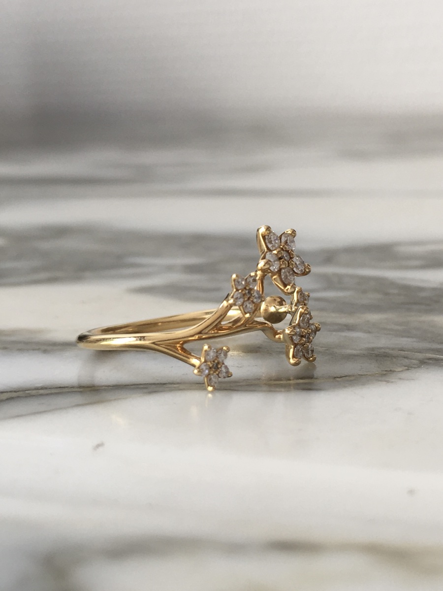 Bague OLE LYNGGAARD modèle  « SHOOTING STARS LARGES » en or jaune 18K et diamants -photo-4