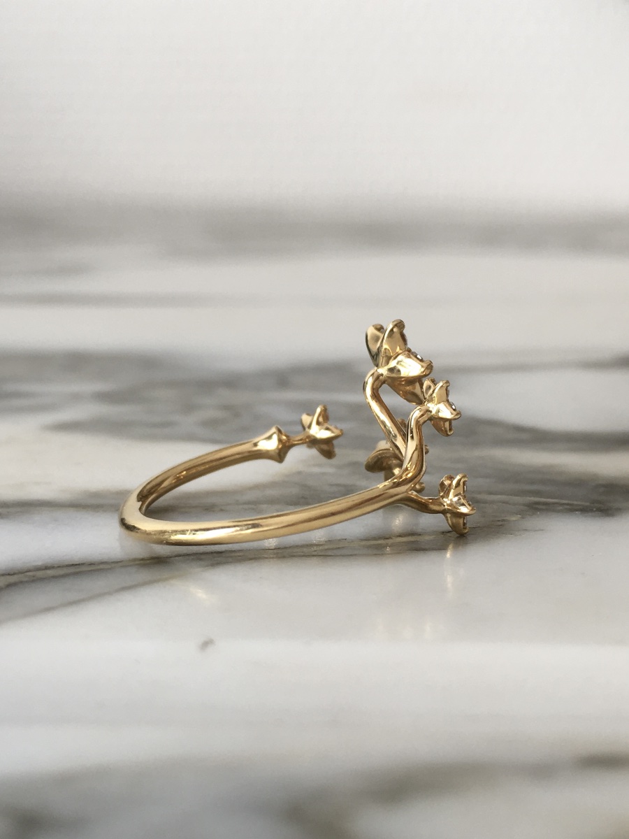Bague OLE LYNGGAARD modèle  « SHOOTING STARS LARGES » en or jaune 18K et diamants -photo-2
