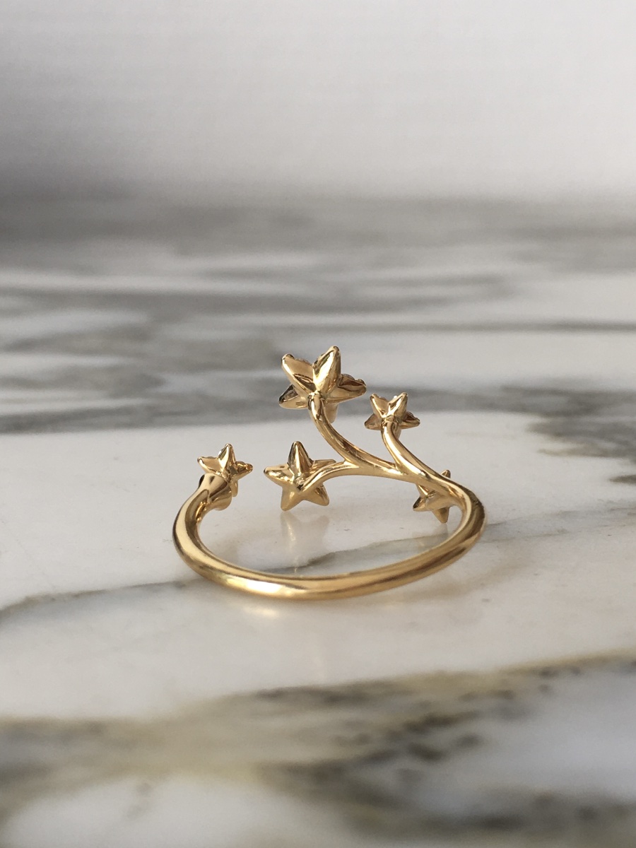 Bague OLE LYNGGAARD modèle  « SHOOTING STARS LARGES » en or jaune 18K et diamants -photo-3