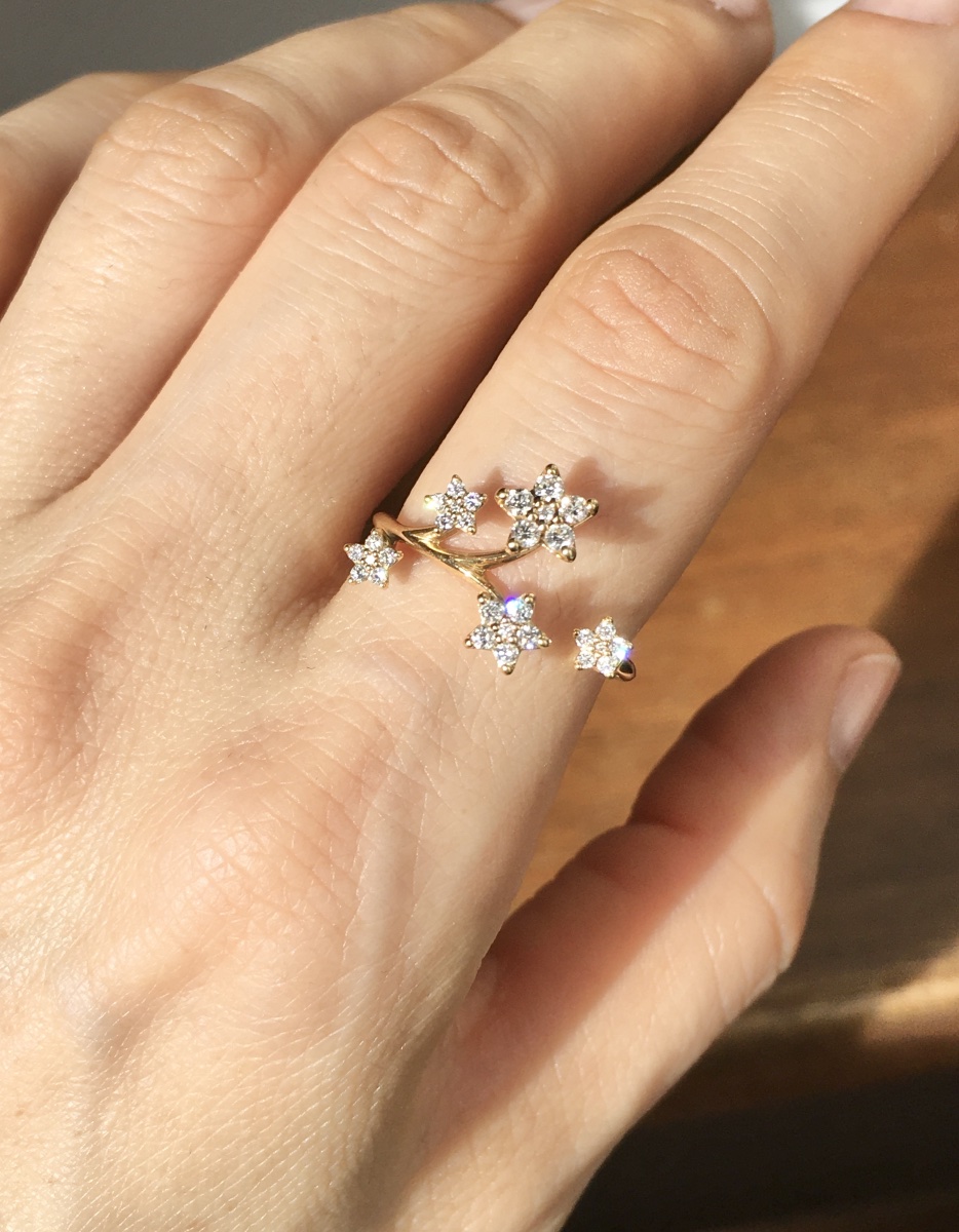 Bague OLE LYNGGAARD modèle  « SHOOTING STARS LARGES » en or jaune 18K et diamants -photo-6