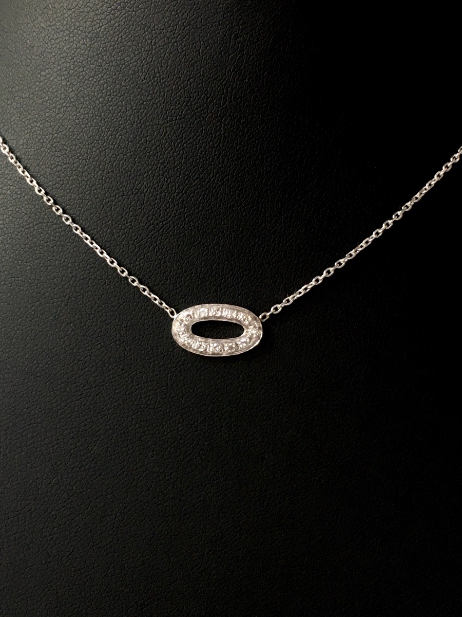 Collier en or blanc 18K et diamants -photo-2