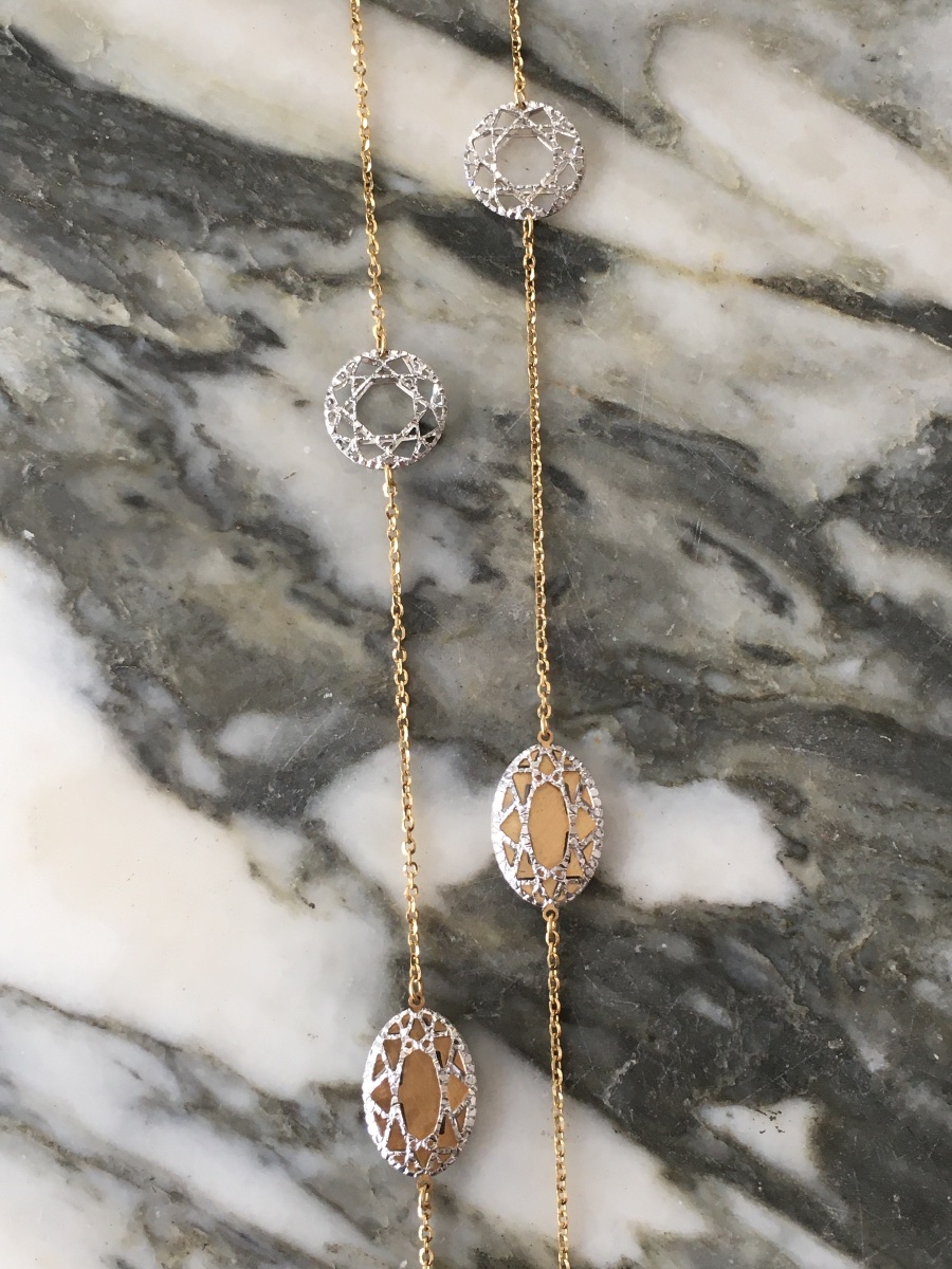 18k White And Yellow Gold Long Necklace-photo-1