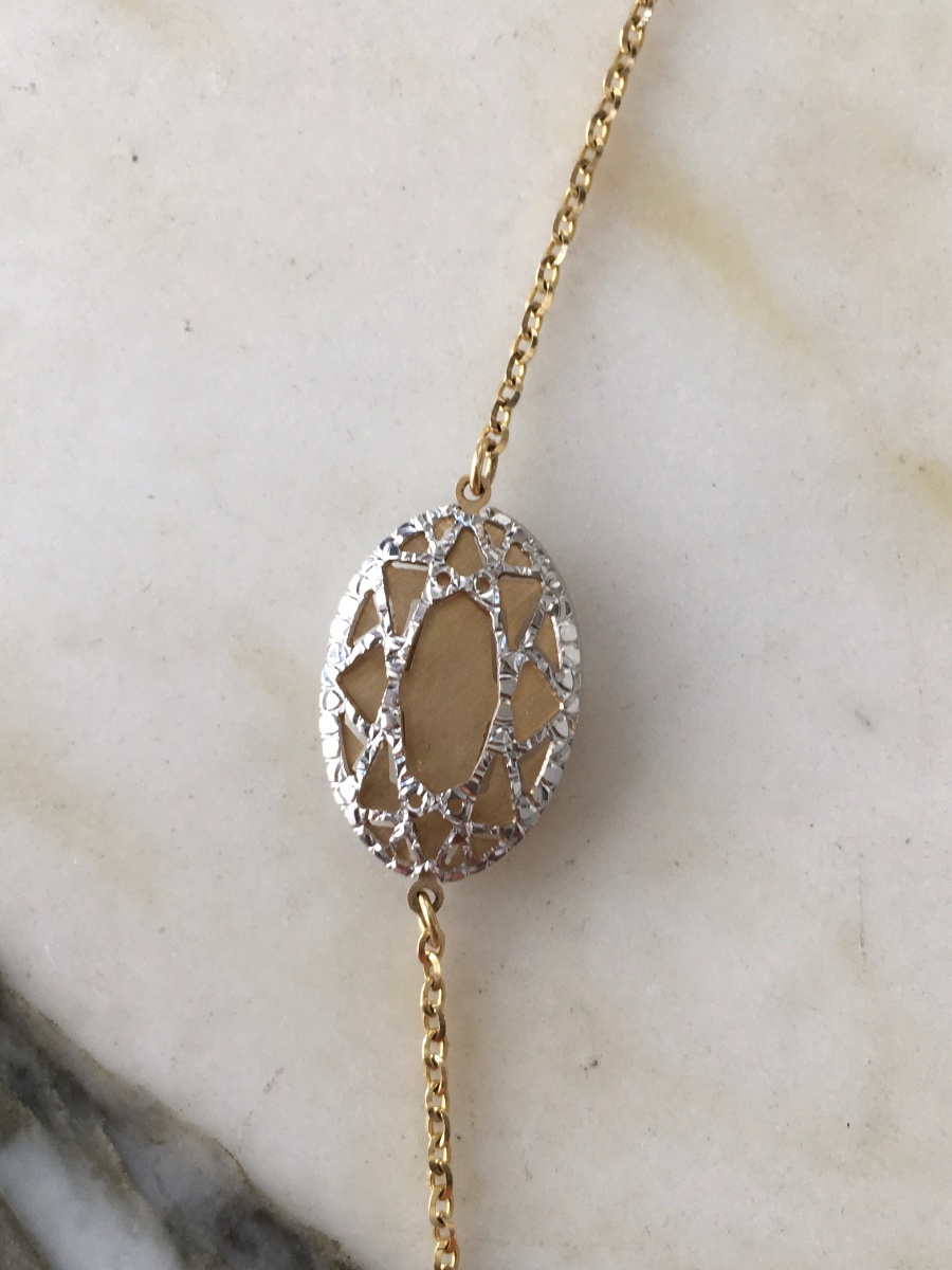 18k White And Yellow Gold Long Necklace-photo-4