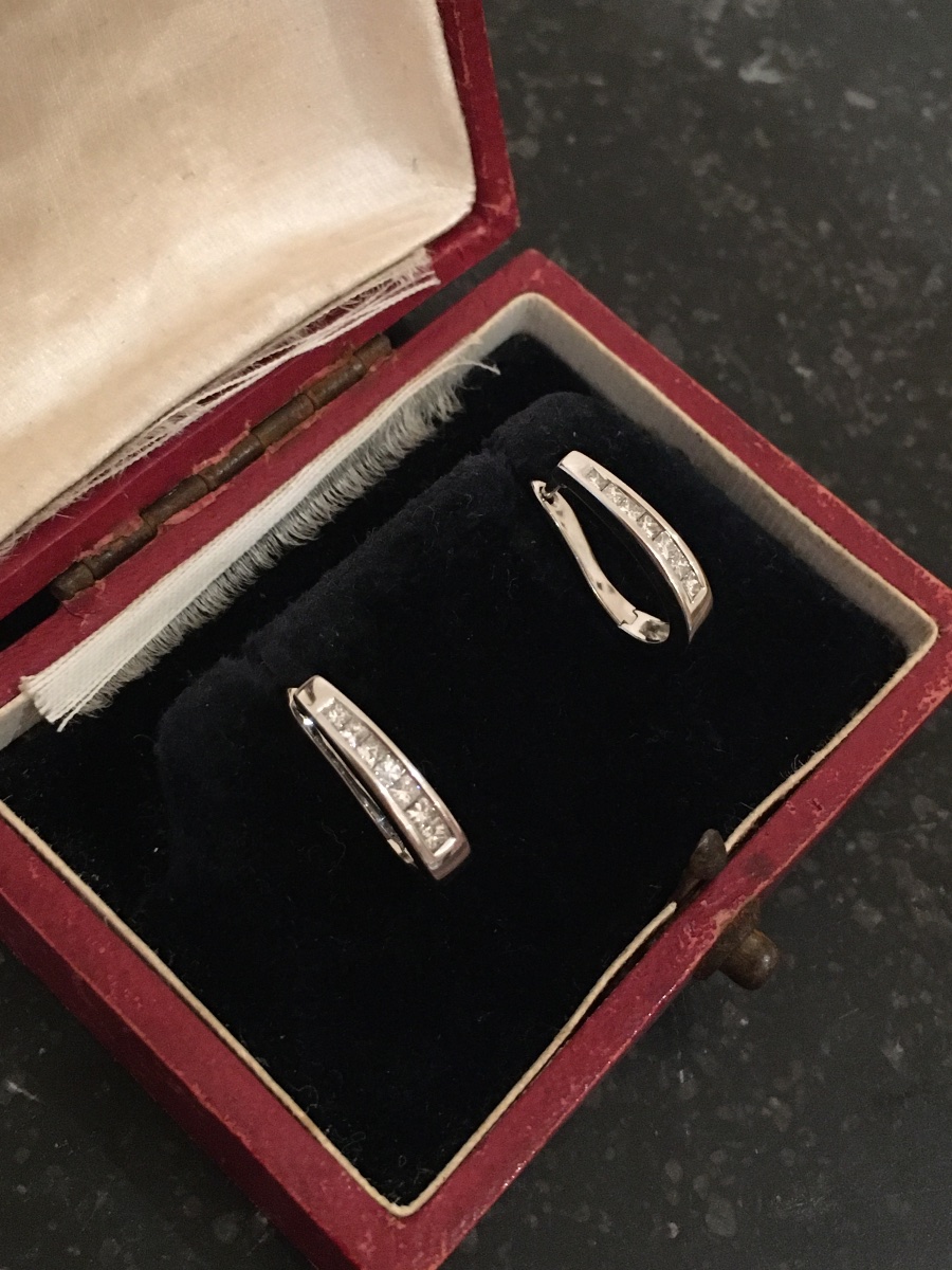18k White Gold Earrings With Diamonds -photo-2