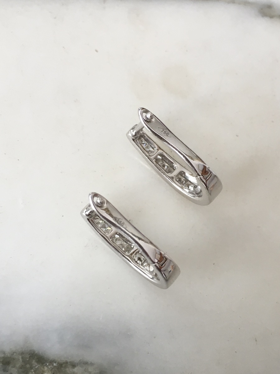 18k White Gold Earrings With Diamonds -photo-4