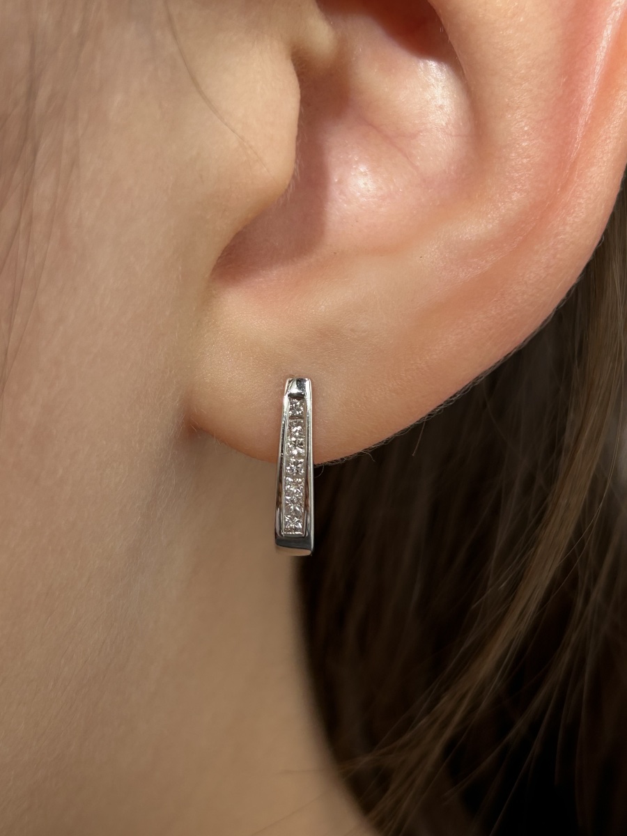 18k White Gold Earrings With Diamonds -photo-7